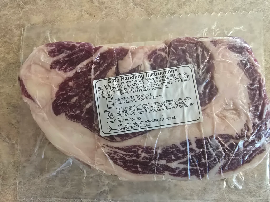 Individually vacuum-sealed frozen steak from Nadig Farms, farm-raised beef for Chicagoland and Northern Illinois families.